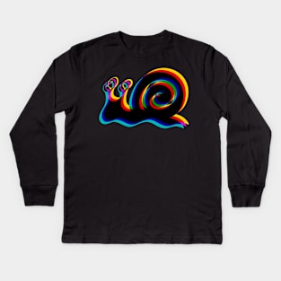 Glitched Snail Kids Long Sleeve T-Shirt